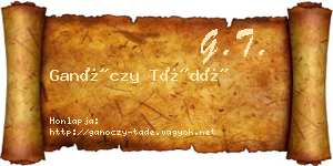 Ganóczy Tádé névjegykártya